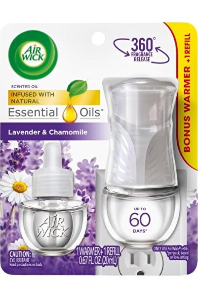 Air Wick plug in Scented Oil, Starter Kit, Lavender & Chamomile 1ct, Essential Oils, Air Freshener
