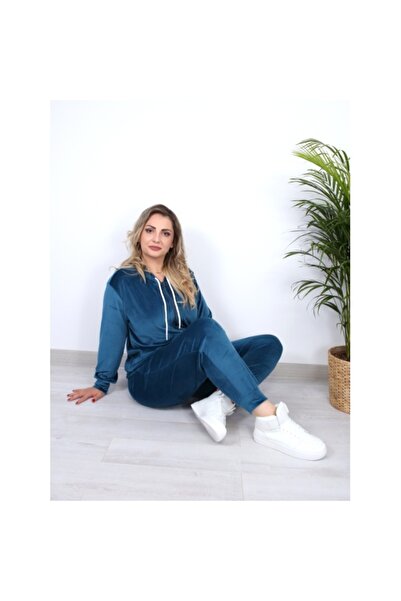 Alisha Turquoise Velvet Tracksuit (Women's)