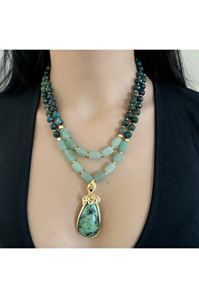 Takkı by Handan Aventurin taşı tasarım kolye .