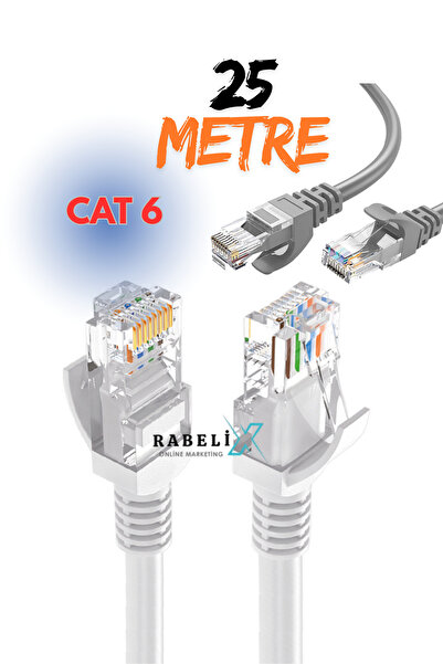 Rabelix Online Marketing 25 Meter Cat6 Network Internet Ethernet Computer Cable Rj45 to Rj45 25 Meter Patch Cable