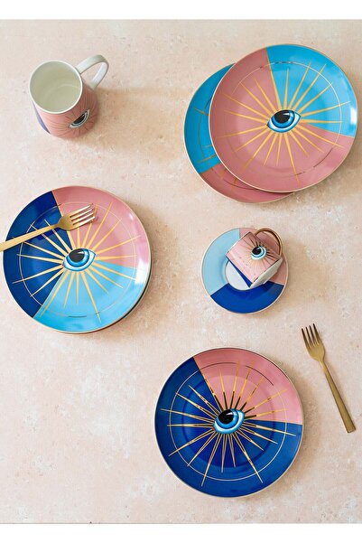 RİVO HOME DECOR The Mia Eye Pasta Plate for 6 People