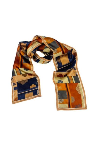 OMG Women's double layer silk scarf, 15x145cm, multicolor
