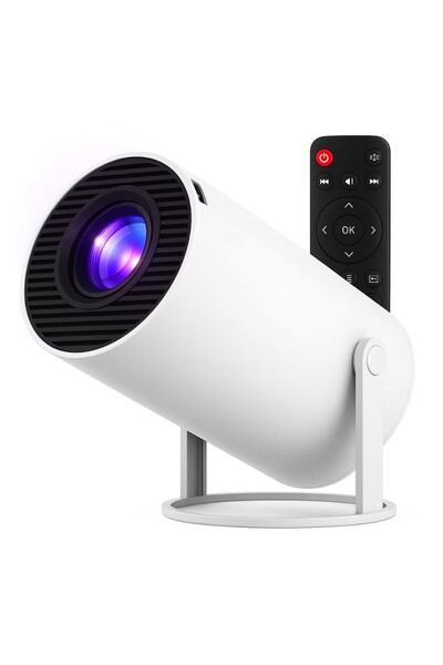 Flippy HY300PRO+ Cylindrical Portable Video Projector, Flippy, Compatible with Android/iOS, 18 x 11 x 6 cm, White