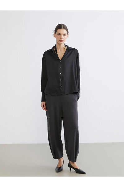 LC Waikiki Colecția Shining Store: Pantaloni de damă cu șnur în talie Sparkly...