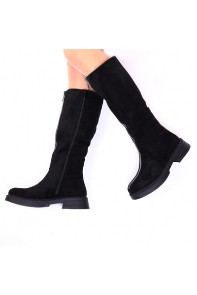 SHELBY Cizme înalte negre - piele întoarsă artificială