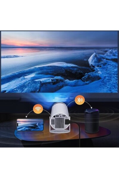 Flippy HY300ULTRA Portable Cylindrical Video Projector, Flippy, Compatible with Android/iOS, 18 x 11 x 6 cm, White