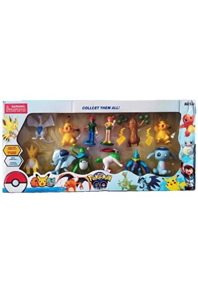 happystoretr 14 Parça Pokemon Go Plus Oyuncak Figürler Pikachu Pokemon Figür Seti Pikaçu