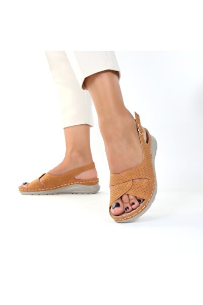 Nali Sandale cu talpă joasă, culoarea cămilă deschisă
