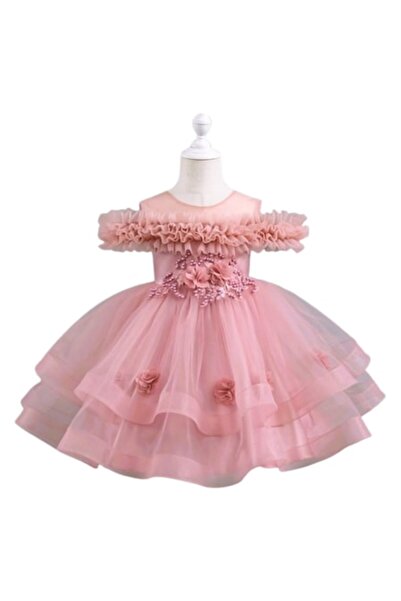 OEM Rochiță elegantă roz pudrat pentru fetițe, 5 ani