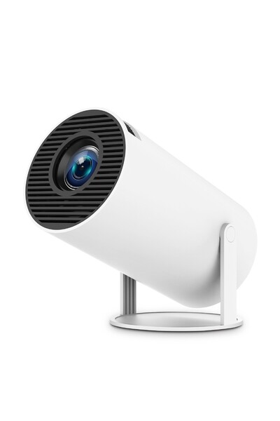 Flippy HY300ULTRA Portable Cylindrical Video Projector, Flippy, Compatible with Android/iOS, 18 x 11 x 6 cm, White