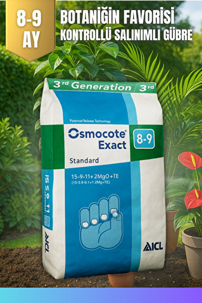ICL OSMOCOTE Osmocote® Exact Standard 15-9-11 + 2MgO + TE | 8-9 Ay Kontrollü Salınımlı Gübre (1 kg)