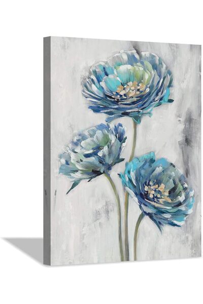 ALAYRA International لوحة فنية جدارية تجريدية من القماش، مطبوعة فنية لزهرة، 3...