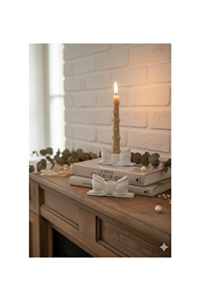 Müber Tasarım 2'li Dekoratif Fiyonk Şamdan Mumluk