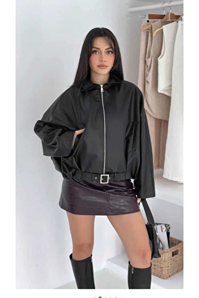 NÜANS MODA معطف جلد