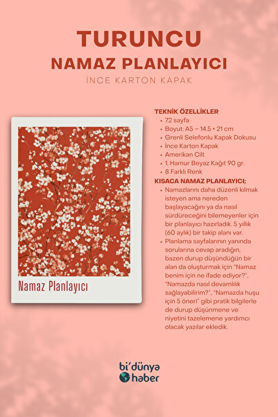 Bi Dünya Haber My 5-Year Prayer Planner Notebook - Orange