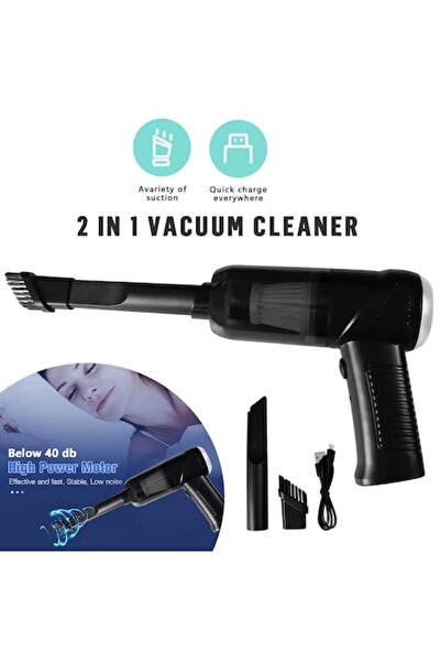 MeK Fine Mini Portable Vacuum 2-in-1 Wireless for Home, Car & Office, Fast USB-C Charging, Black