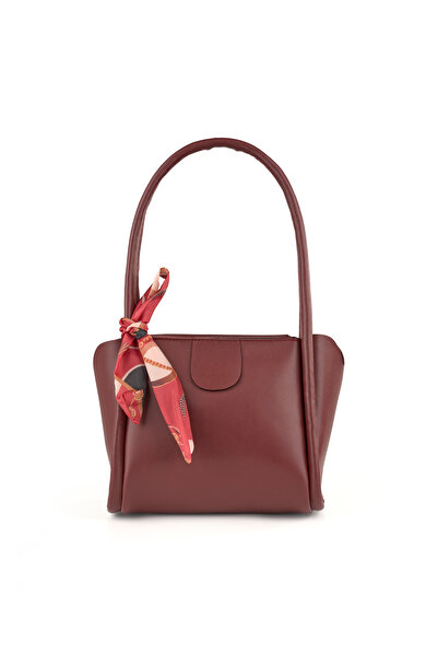 Rivina Moli Women's Double Handle Scarf Detailed Small Size Handbag and Shoulder Bag