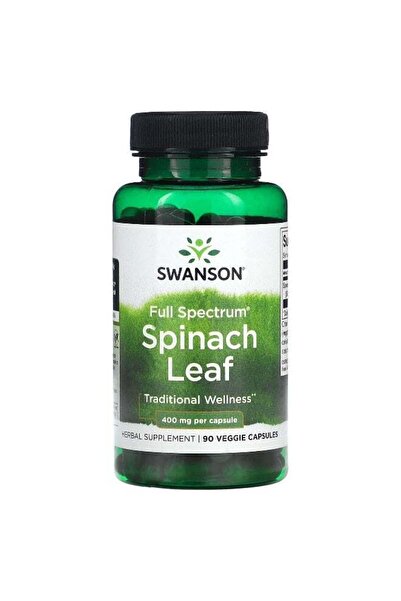 SWANSON ، أوراق السبانخ كاملة الطيف، 400 ملغ، 90 كبسولة نباتية