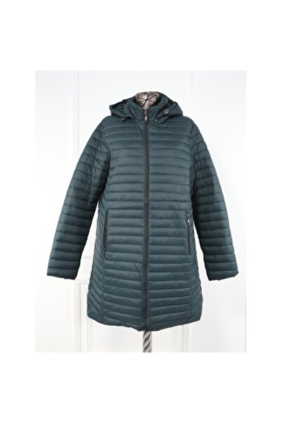 Orien Dark green three-quarter quilted jacket