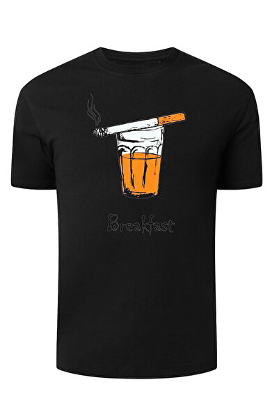 4desire.ro Tricou barbati BREAKFAST Ink, Classic Regular Fit, Bumbac 100%, Vegan Approved