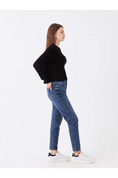 LC Waikiki بنطلون جينز نسائي من LCW JeansIndigo عالي الخصر ونحيف