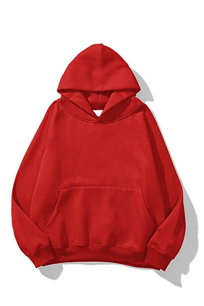 Mayer Butik Unisex Basic Hooded Unprinted Plain Oversized Wide Hoodie Sweatshirt