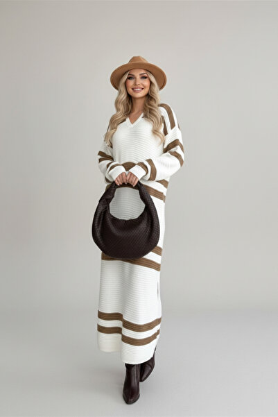 İntive Lingerie Women's Corded Fabric Long Sleeve Winter Stylish