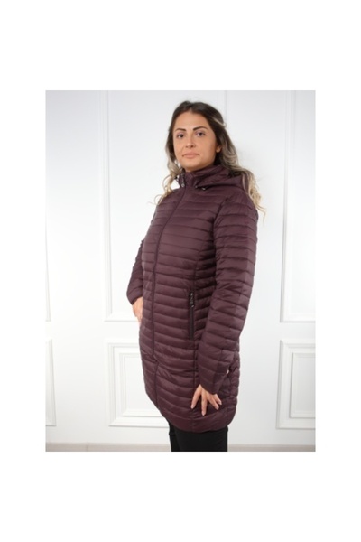 Orien Burgundy three-quarter padded jacket