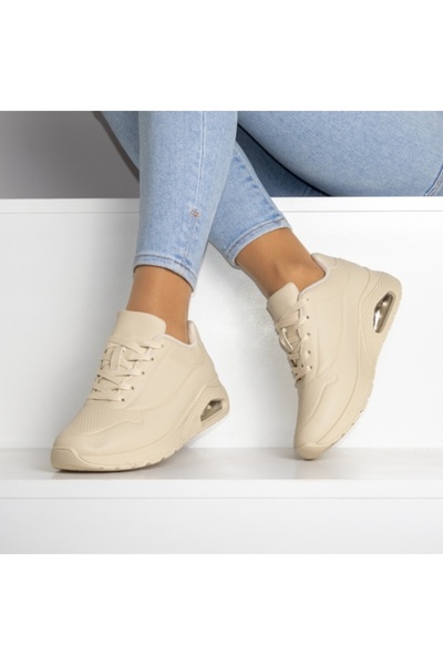 Nico Light beige sneakers, leather