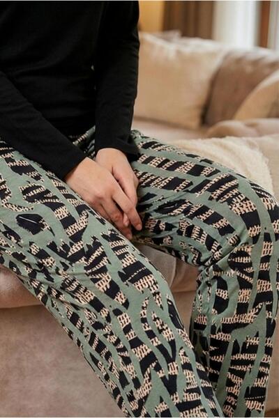 MORRO Long Sleeve Viscose Pajama Set Lace Detail Comfortable Casual Sleepwear Set