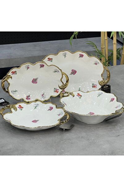 Home Acar Moralez 4 Parça Porselen Sunum Tabağı Seti