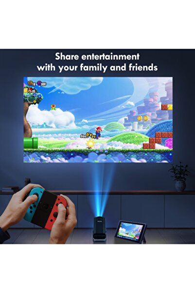 Flippy HY320 MINI Cylindrical Portable Video Projector, Flippy, Compatible with Android/iOS, 15x10x9 cm, Black