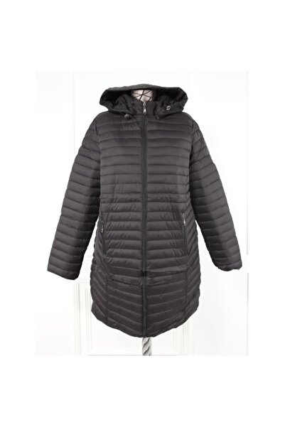 Orien Black three-quarter padded nylon jacket