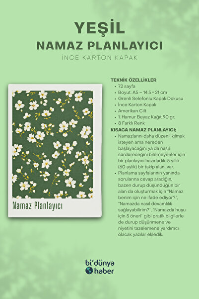 Bi Dünya Haber My 5-Year Prayer Planner Notebook - Green