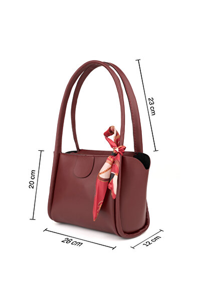 Rivina Moli Women's Double Handle Scarf Detailed Small Size Handbag and Shoulder Bag