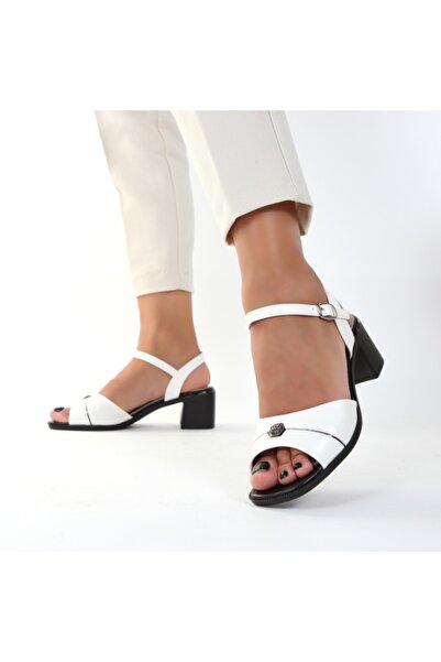 Vira white heeled sandals