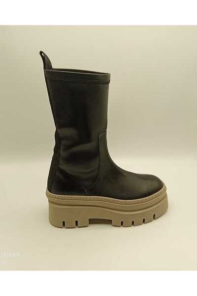 Ametist Stretch Kadın Siyah Streç Bot – 29 cm Uzunluk, Termolight Kaymaz Taba...