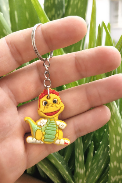 Bundeba 1 adet Oyuncak Bebek Ejderha Sarı Silikon Anahtarlık Doğum Günü Hediy...