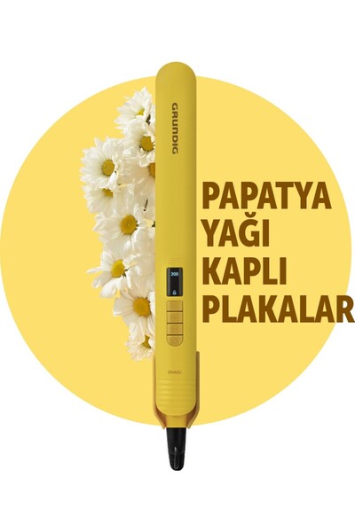 Grundig Doğal Papatya Yağı ile Parlak ve Güçlü Saçlar İçin Elektrikli Düzleşt...