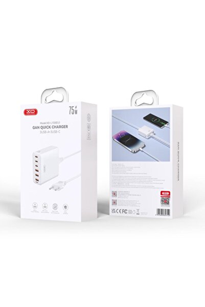 Xo Statie incarcare (L133) , GaN, PD75W, 3xUSB-C, 3xUSB-A, cablu alimentare 1...