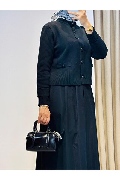 TERZİ DÜKKANI Meva Shirt Collar Knitwear Cardigan Black