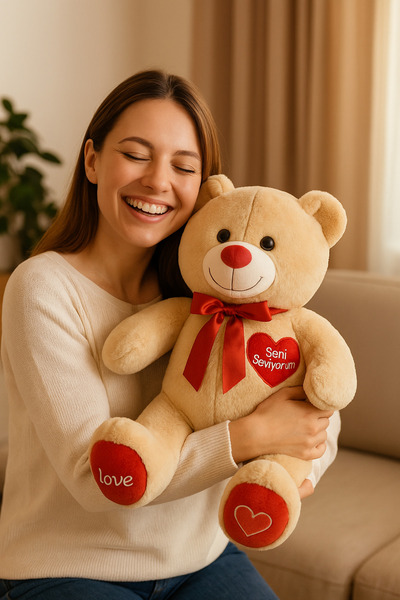 TOYFEST 47 cm Heart Plush Bear – I Love You Gift Teddy Bear | Romantic Gift for Lover Brown