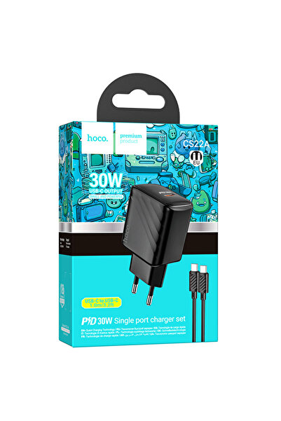 Hoco Incarcator Retea (CS22A) + Cablu USB-C, 1m, PD30W, 1xUSB-C, QC/FCP/AFC, ...