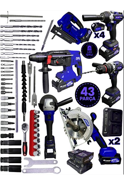 SCHMITZER Profesyonel 6’lı Set 21 V 43 Parça Şarjlı Hilti Matkap Somun Sökme ...