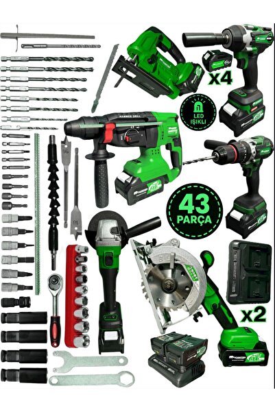 SCHMITZER Profesyonel 6’lı Set 21 V 43 Parça Şarjlı Hilti Matkap Somun Sökme ...