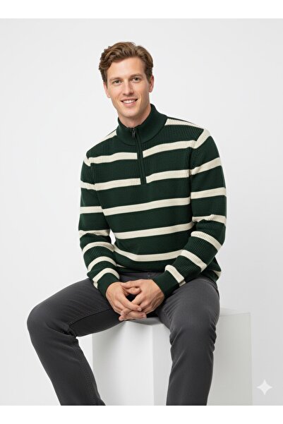 ModaPlaza Men's Zippered Sweater 218
