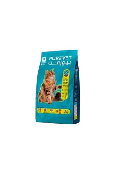 Purevet بيورفت طعام جاف للقطط البالغة بالدجاج 1kg