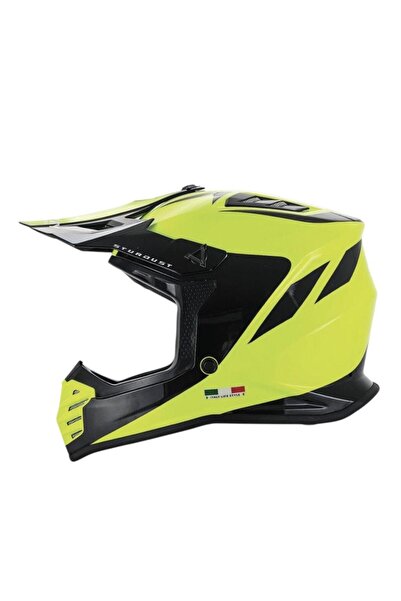 Sway Stardust Full Face Tam Korumalı Kask (53-54cm) Sarı - Siyah
