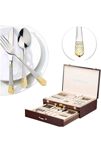 dealshopromania Stainless steel cutlery set for 12 people, 72 pieces Bachmayer BM 7883 Versace THE PERFECT GIFT