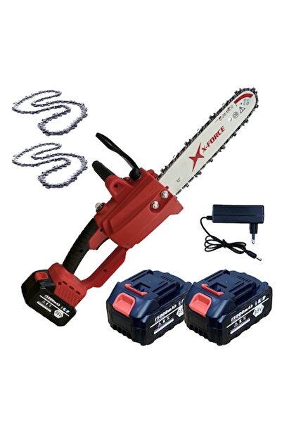 Campion CMP XForce Mini Chainsaw with 2 Batteries, 1800W Brushless Motor, Chain Lubrication, 12-inch Bar
